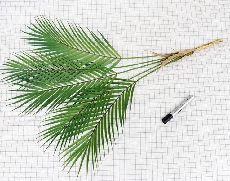 Green Artificial Palm Leaf Plant