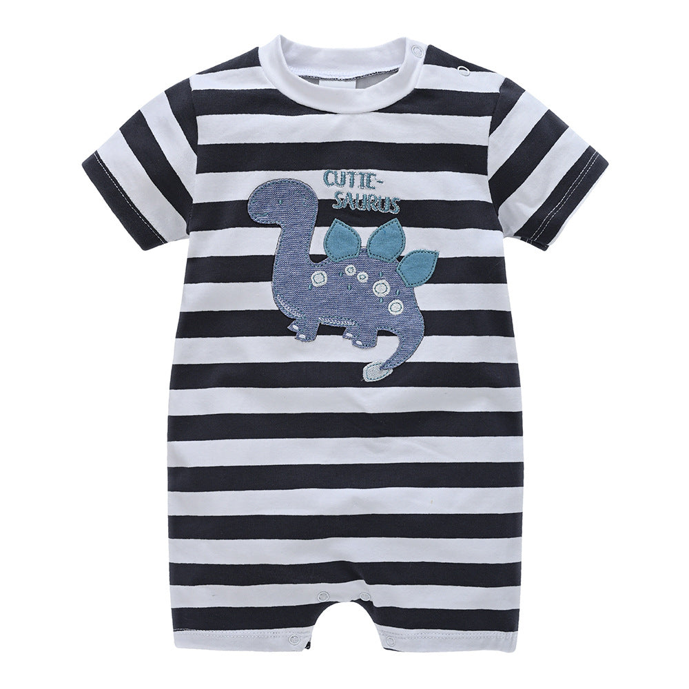 Male cartoon cotton romper baby jumpsuit summer children's clothing