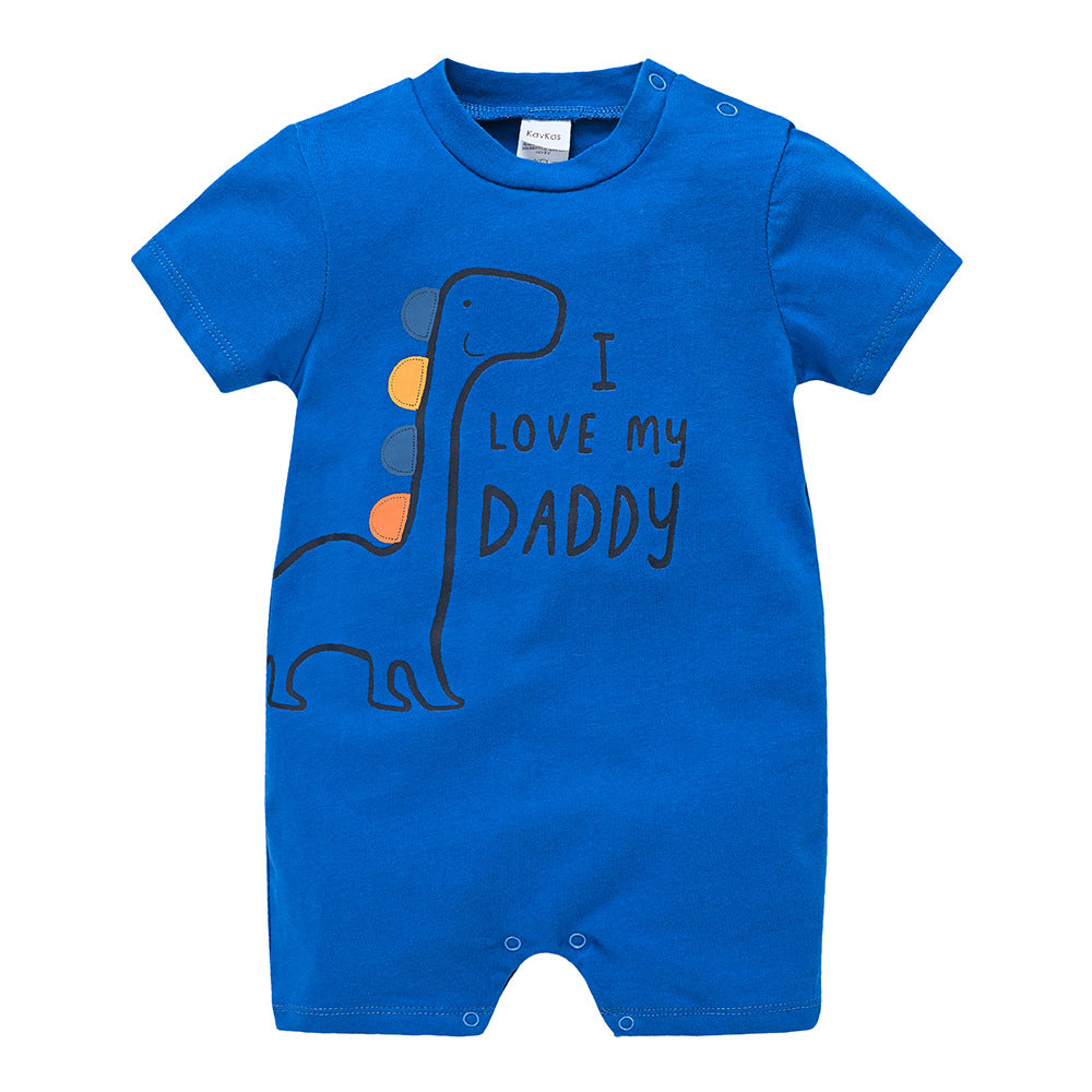 Male cartoon cotton romper baby jumpsuit summer children's clothing