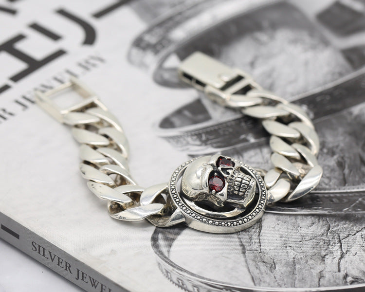 Sterling Silver Ornament S925 Hipster Bracelet for Men