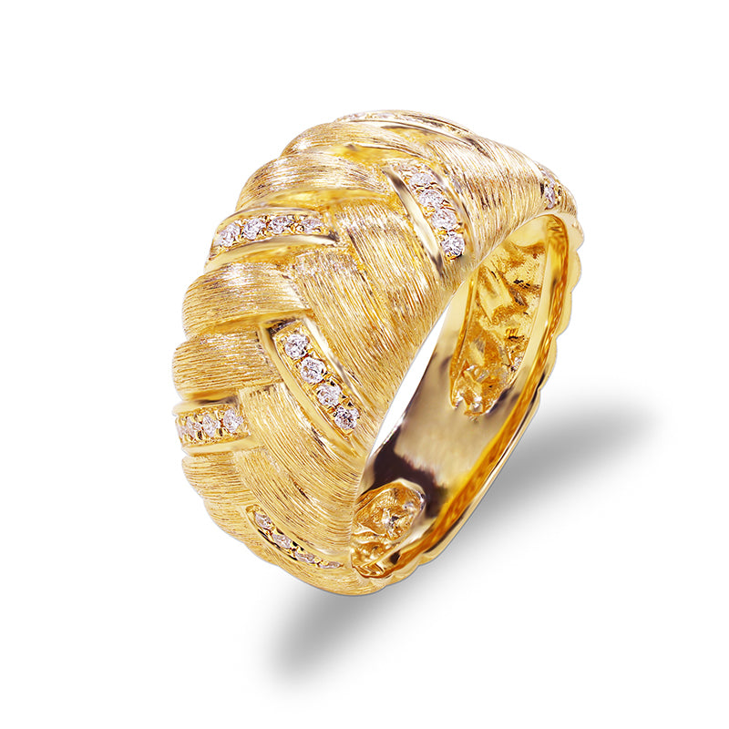 Twist Diamond Brushed Ring
