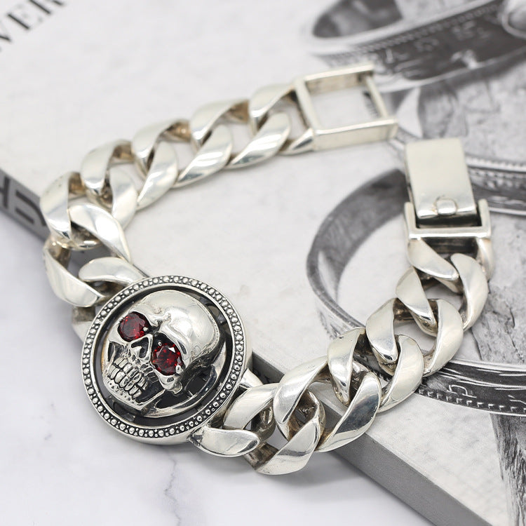 Sterling Silver Ornament S925 Hipster Bracelet for Men