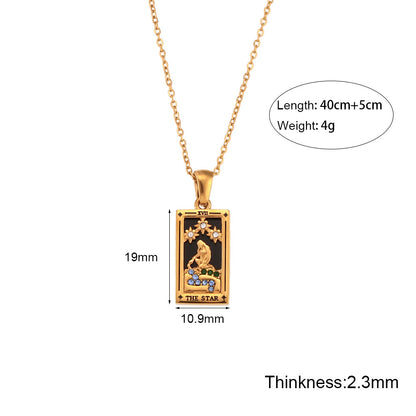 Rectangular Oil Drip Tarot Pendant