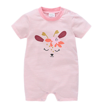 Male cartoon cotton romper baby jumpsuit summer children's clothing