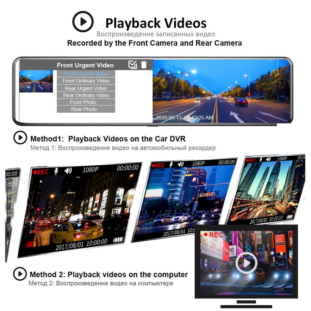Car DVR Loop Recording Front And Rear Lens