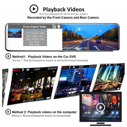 Car DVR Loop Recording Front And Rear Lens