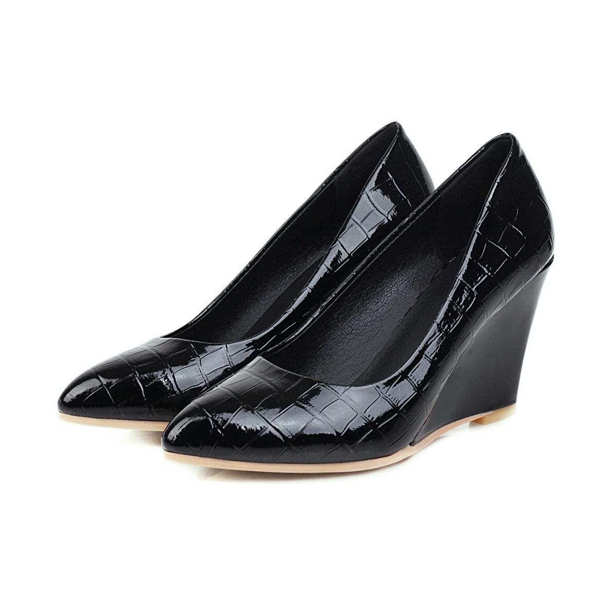 Fish Scale Pattern Pointed Shoes