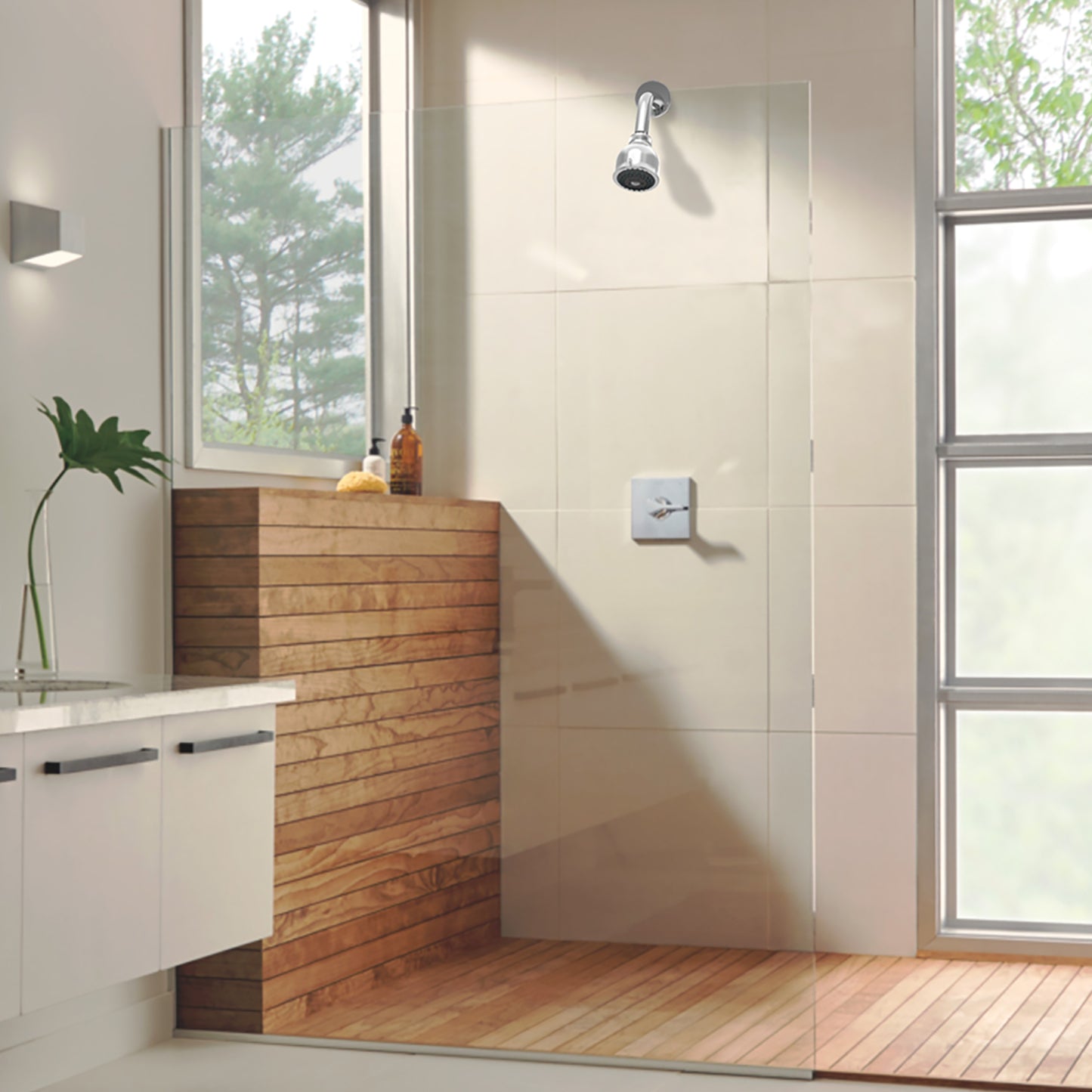Wall-Mounted Adjustable Shower Head with 2-Spray Settings