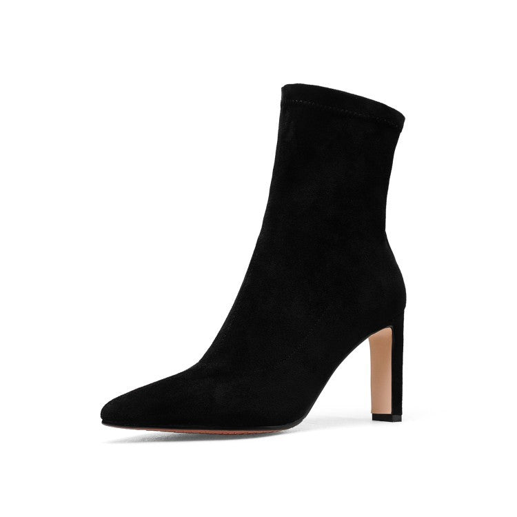 Pointed Toe High Heel Boots