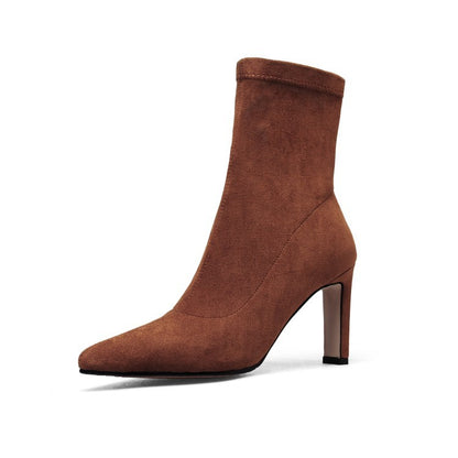 Pointed Toe High Heel Boots