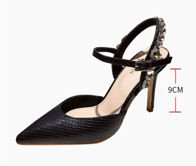 Snake Pattern Pointed Toe Sandals