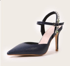 Snake Pattern Pointed Toe Sandals