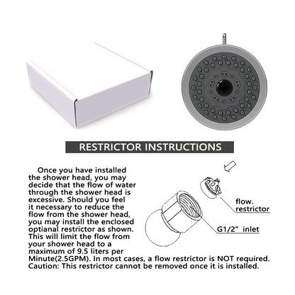 Wall-Mounted Adjustable Shower Head with 2-Spray Settings