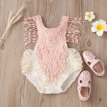 Baby Girl Lace Pattern Jumpsuit