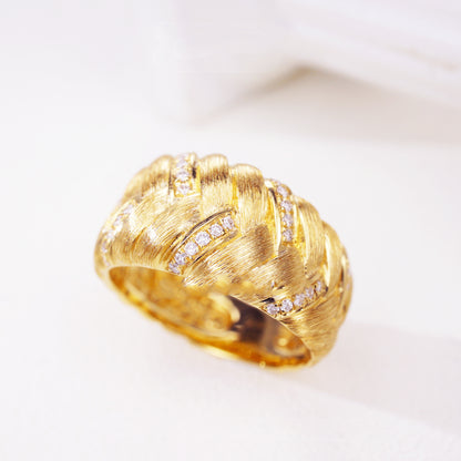 Twist Diamond Brushed Ring