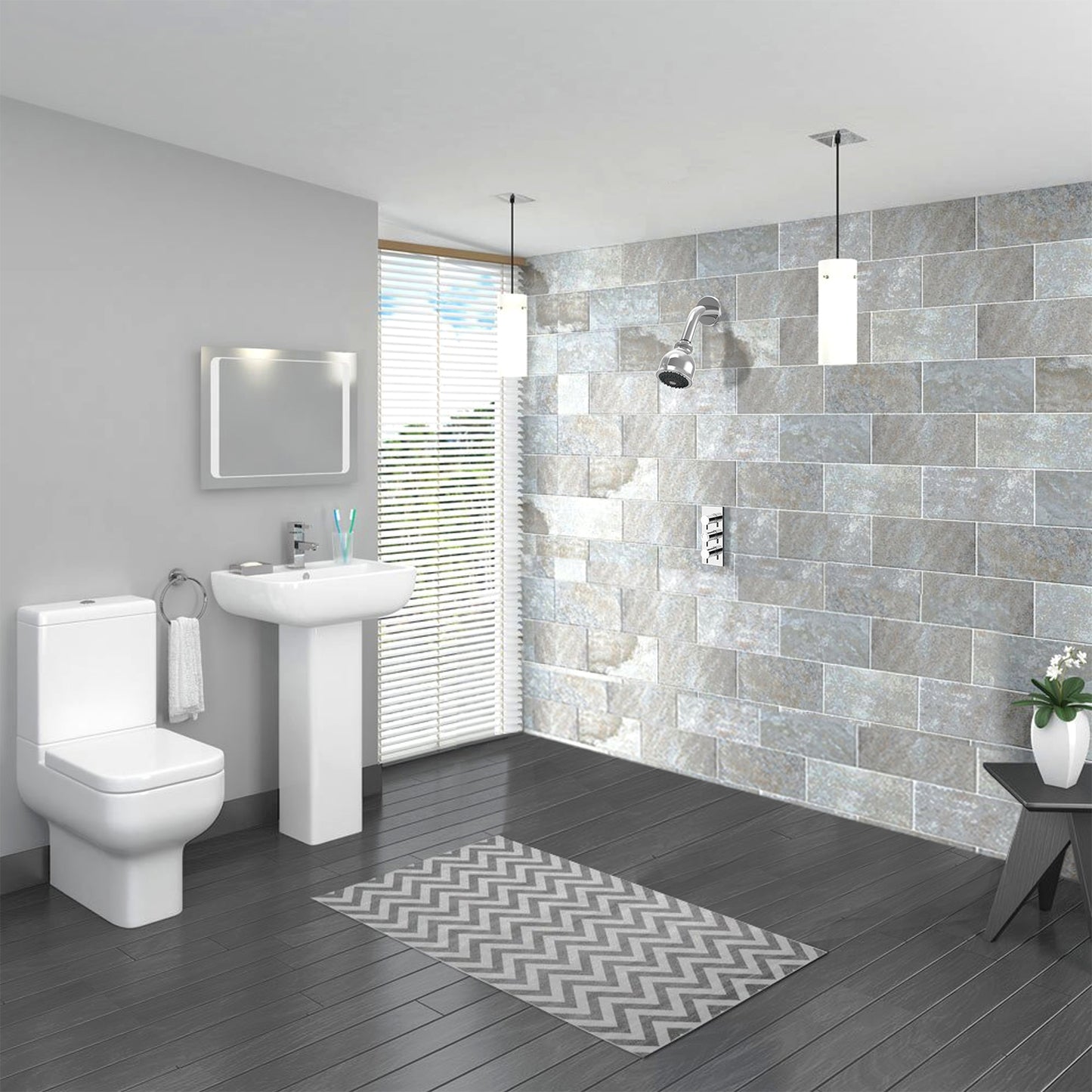 Wall-Mounted Adjustable Shower Head with 2-Spray Settings
