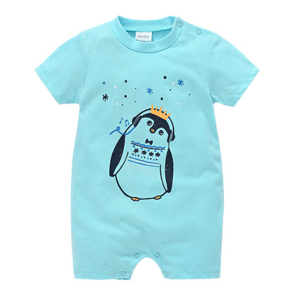 Male cartoon cotton romper baby jumpsuit summer children's clothing