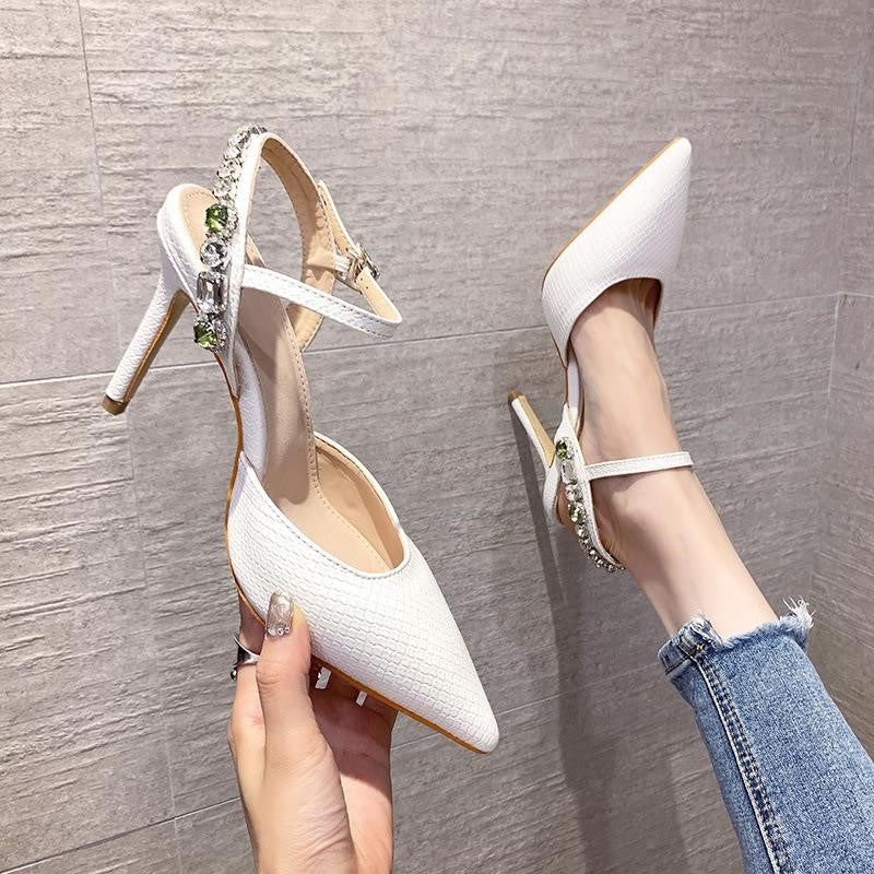 Snake Pattern Pointed Toe Sandals