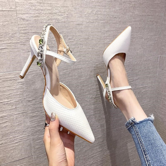 Snake Pattern Pointed Toe Sandals