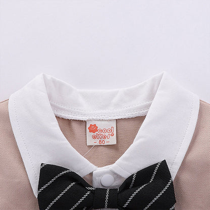 Fashion Baby Clothing Summer Short Sleeve Gentleman Jumpsuit Romper