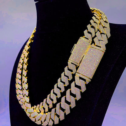 Moissanite Cuban Link Chain Necklaces