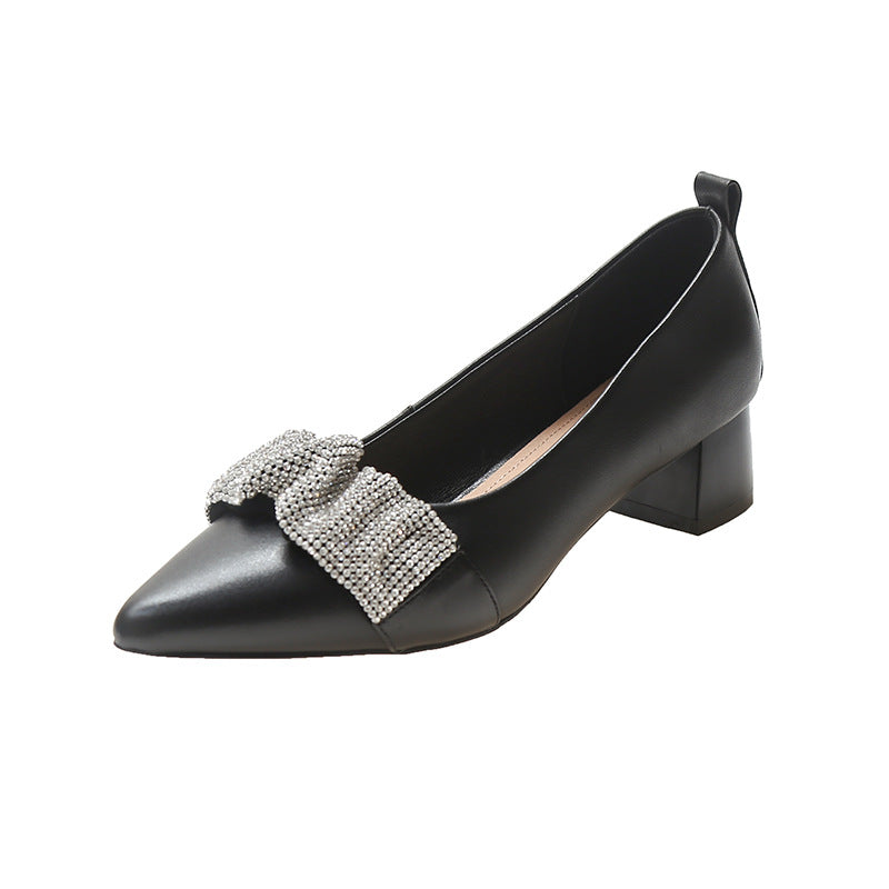 Top Layer Cowhide Pointed Toe Shoes