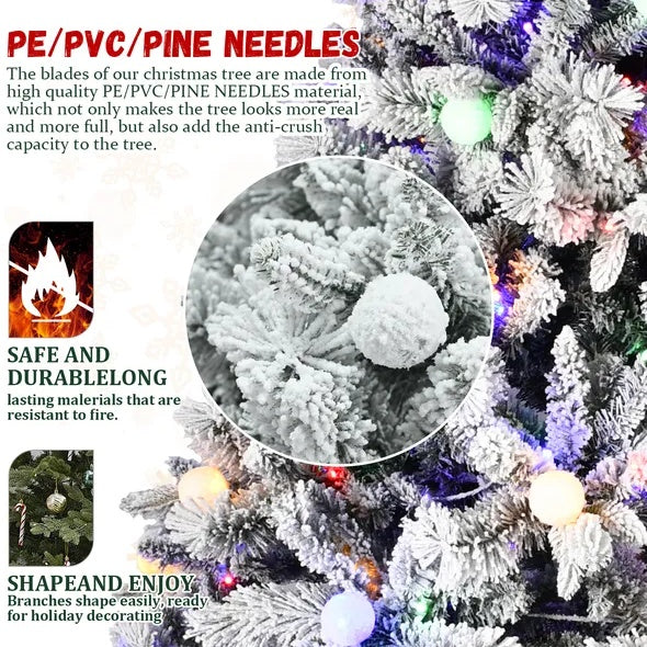 PE PVC Christmas Tree with 10-Function LED Lights & Easy Power Tech