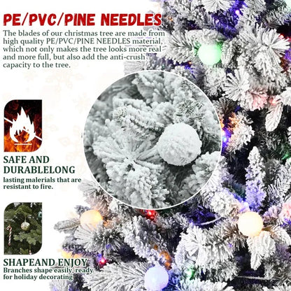 PE PVC Christmas Tree with 10-Function LED Lights & Easy Power Tech