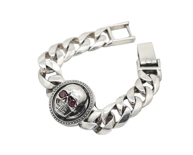 Sterling Silver Ornament S925 Hipster Bracelet for Men