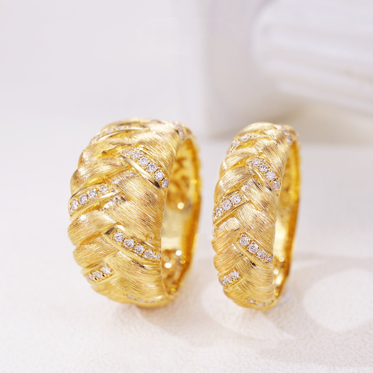 Twist Diamond Brushed Ring