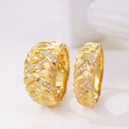 Twist Diamond Brushed Ring