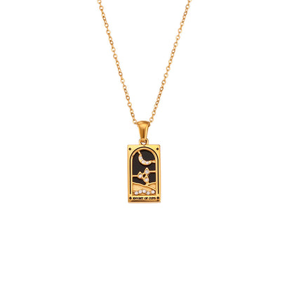 Rectangular Oil Drip Tarot Pendant