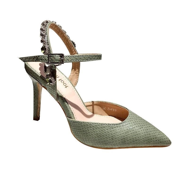 Snake Pattern Pointed Toe Sandals