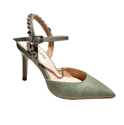 Snake Pattern Pointed Toe Sandals