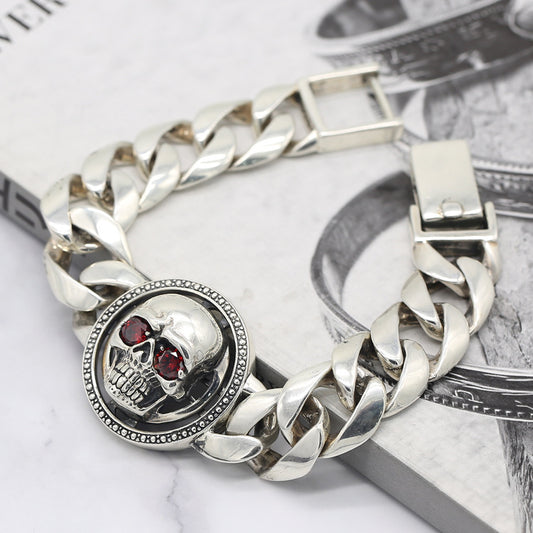 Sterling Silver Ornament S925 Hipster Bracelet for Men