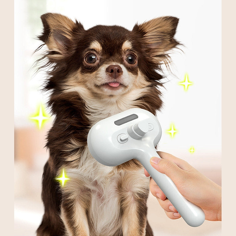 Pets' Hair Remover Brush for Grooming with Built-in Mist Humidifier