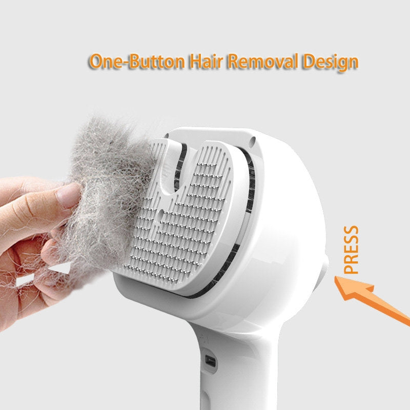 Pets' Hair Remover Brush for Grooming with Built-in Mist Humidifier